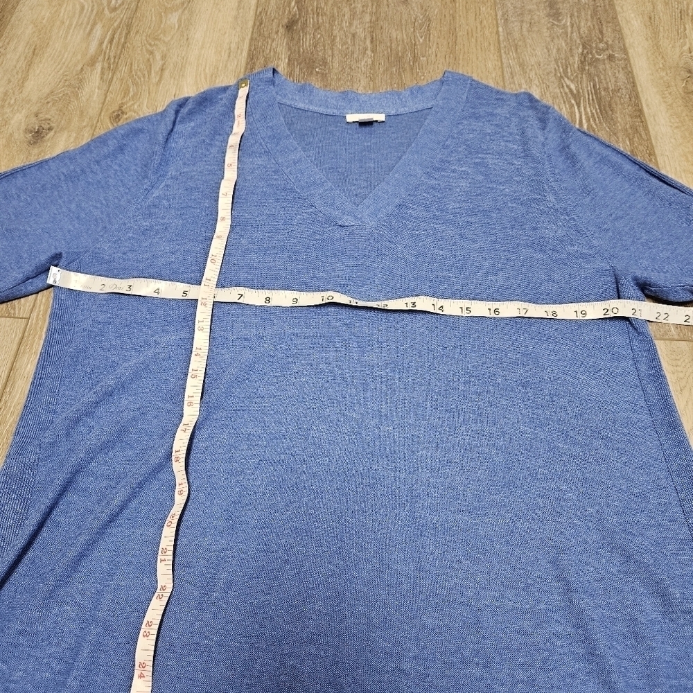 J. Jill Linen Blend Knit V Neck Long Sleeve Dress Robin Egg Blue Women's Large - Picture 5 of 10